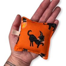 Load image into Gallery viewer, The Punchy Pillow - Black Halloween Cats on Orange