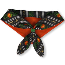 Load image into Gallery viewer, Cat Bandana - Pumpkin Patch Metallic on Charocal