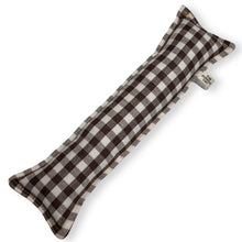 Load image into Gallery viewer, Rattle Catnip Kicker Toy - Brown & White Vintage Gingham