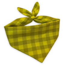 Load image into Gallery viewer, Cat Bandana - Mustard Check Gingham