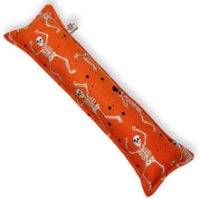 Load image into Gallery viewer, Rattle Catnip Kicker Toy - Skeletons on Orange