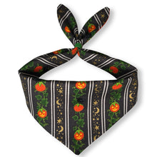 Load image into Gallery viewer, Cat Bandana - Pumpkin Patch Metallic on Charocal