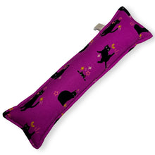 Load image into Gallery viewer, Rattle Catnip Kicker Toy - Purple with Black Cats