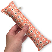 Load image into Gallery viewer, Rattle Catnip Kicker Toy - Orange Gingham Spiders