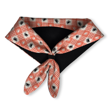 Load image into Gallery viewer, Cat Bandana - Gingham Spider Orange