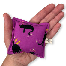 Load image into Gallery viewer, The Punchy Pillow - Black Cats on Purple