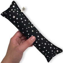 Load image into Gallery viewer, Rattle Catnip Kicker Toy - Black with White Stars