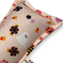 Load image into Gallery viewer, Rattle Catnip Kicker Toy - Pink Halloween Candies and Ghosts