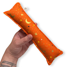 Load image into Gallery viewer, Rattle Catnip Kicker Toy - Metallic Celestial on Orange
