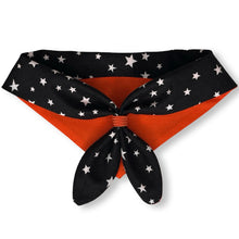 Load image into Gallery viewer, Cat Bandana - Black &amp; White Stars
