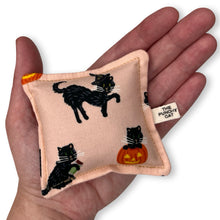 Load image into Gallery viewer, The Punchy Pillow - Black Halloween Cats on Pink
