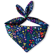 Load image into Gallery viewer, Cat Bandana -Blue Multi Floral
