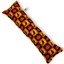 Load image into Gallery viewer, Rattle Catnip Kicker Toy - Vintage Witch &amp; Pumpkin Checker
