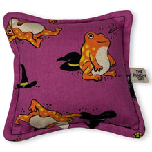 Load image into Gallery viewer, The Punchy Pillow - Frog Witches on Purple
