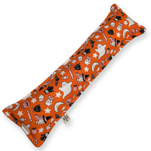 Load image into Gallery viewer, Rattle Catnip Kicker Toy - Halloween Things on Orange
