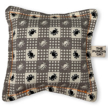 Load image into Gallery viewer, The Punchy Pillow - Black &amp; Gray Gingham Spiders
