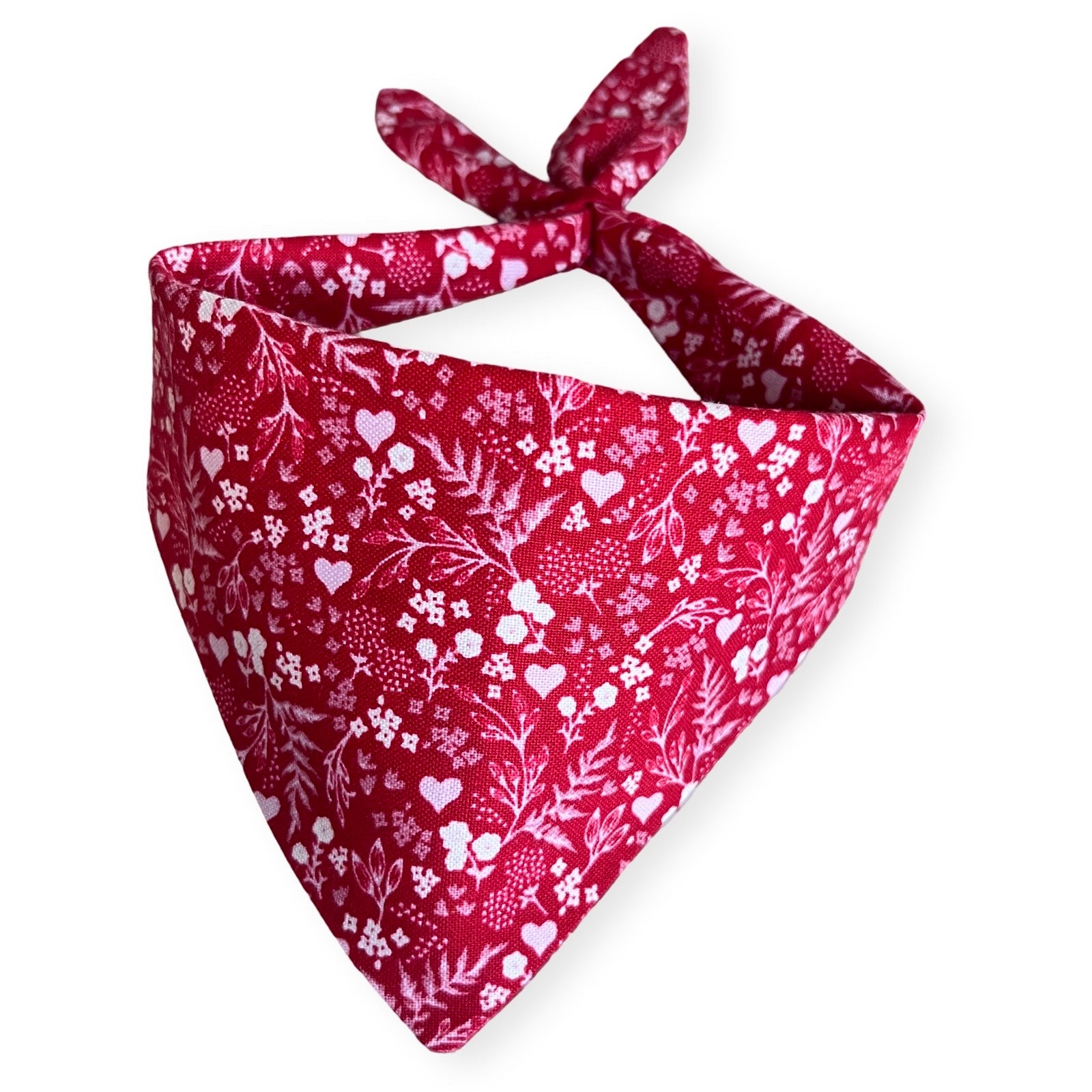 Cat Bandana - Red Ditzy Floral Heart – The Punchy Cat