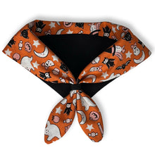 Load image into Gallery viewer, Cat Bandana - Halloween Things on Orange
