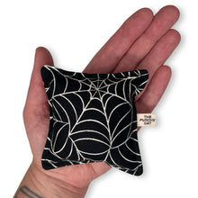 Load image into Gallery viewer, The Punchy Pillow - Spiderwebs on Black
