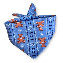 Load image into Gallery viewer, Cat Bandana - Vintage Blue Teddy Bear
