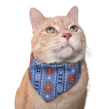 Load image into Gallery viewer, Cat Bandana - Vintage Blue Teddy Bear
