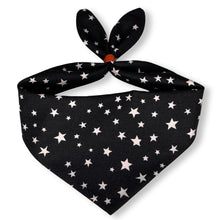 Load image into Gallery viewer, Cat Bandana - Black &amp; White Stars
