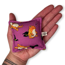Load image into Gallery viewer, The Punchy Pillow - Frog Witches on Purple
