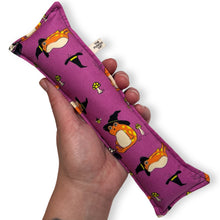 Load image into Gallery viewer, Rattle Catnip Kicker Toy - Frog Witches on Purple
