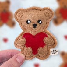 Load image into Gallery viewer, Teddy Bear - Catnip Valentine Toy
