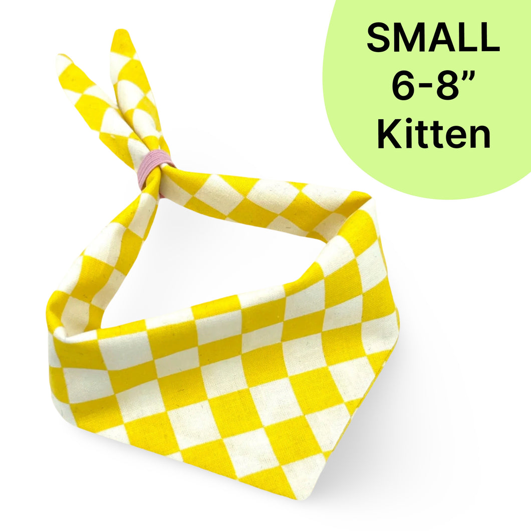 SMALL Bandana - Yellow Check