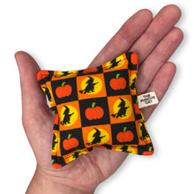 Load image into Gallery viewer, The Punchy Pillow - Vintage Witch &amp; Pumpkin Checker

