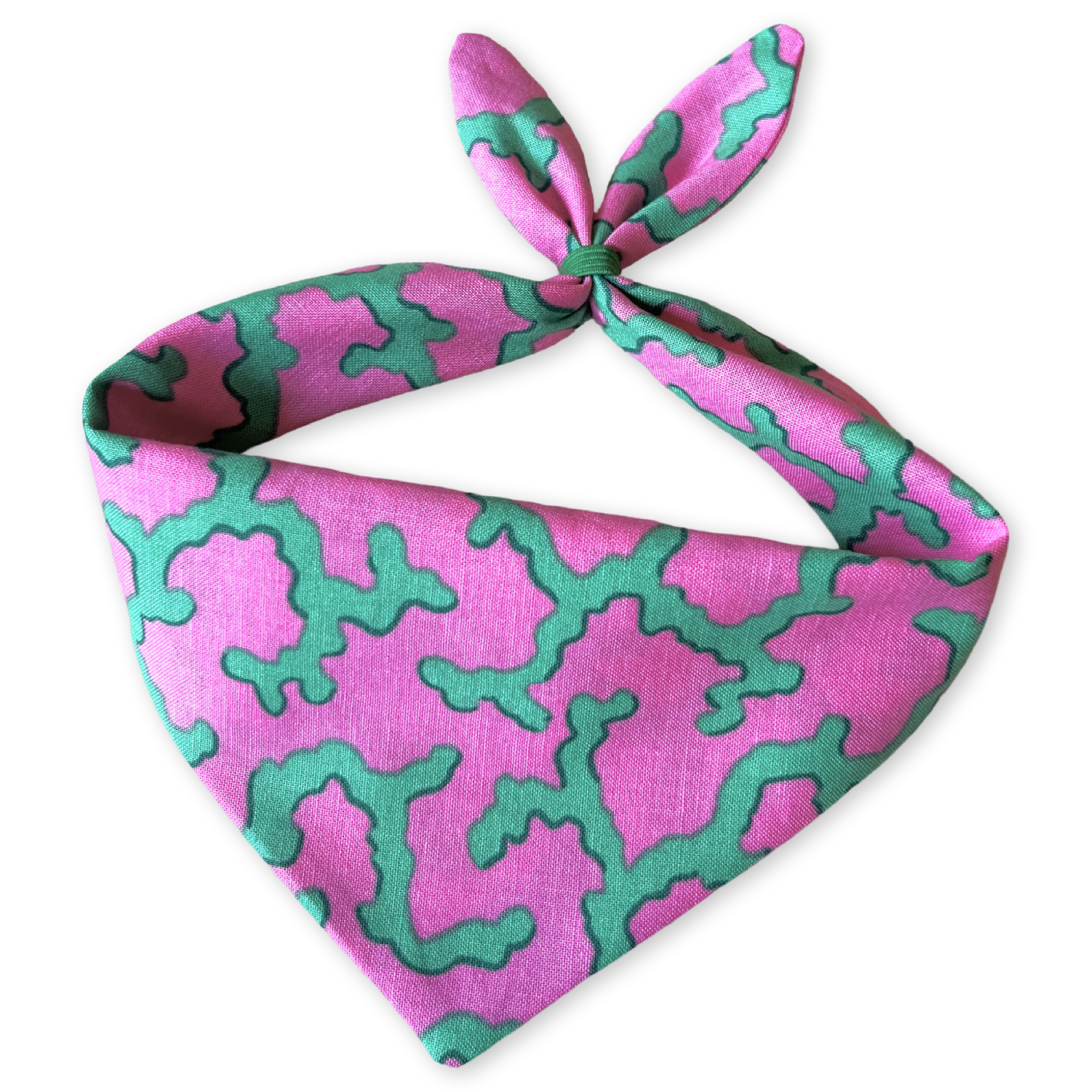 Cat Bandana - Pink Green Coral Kaffe Fassett – The Punchy Cat