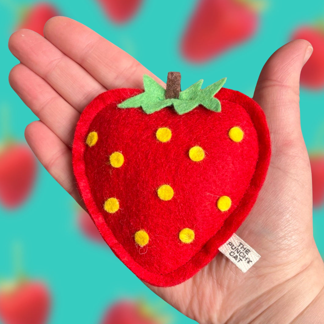 Strawberry - Catnip Valentine Toy