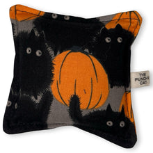 Load image into Gallery viewer, The Punchy Pillow -  Kitty Boo! with Pumpkins
