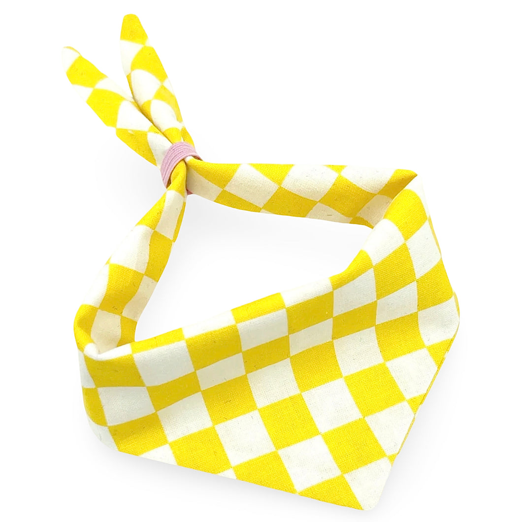 Cat Bandana - Yellow Checker