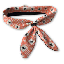 Load image into Gallery viewer, Cat Bandana - Gingham Spider Orange
