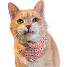 Load image into Gallery viewer, Cat Bandana - Gingham Spider Orange
