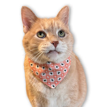 Load image into Gallery viewer, Cat Bandana - Gingham Spider Orange
