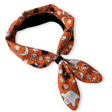 Load image into Gallery viewer, Cat Bandana - Halloween Things on Orange
