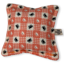 Load image into Gallery viewer, The Punchy Pillow - Orange Gingham Spiders
