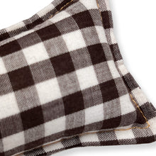 Load image into Gallery viewer, Rattle Catnip Kicker Toy - Brown &amp; White Vintage Gingham
