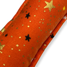 Load image into Gallery viewer, Rattle Catnip Kicker Toy - Metallic Celestial on Orange
