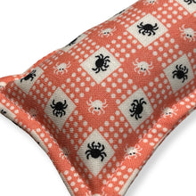 Load image into Gallery viewer, Rattle Catnip Kicker Toy - Orange Gingham Spiders
