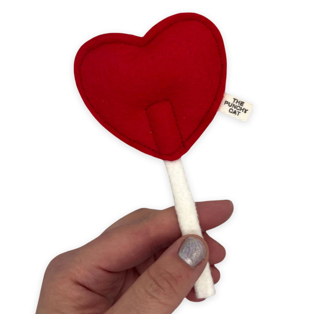Heart Lollipop - Catnip Valentine Toy