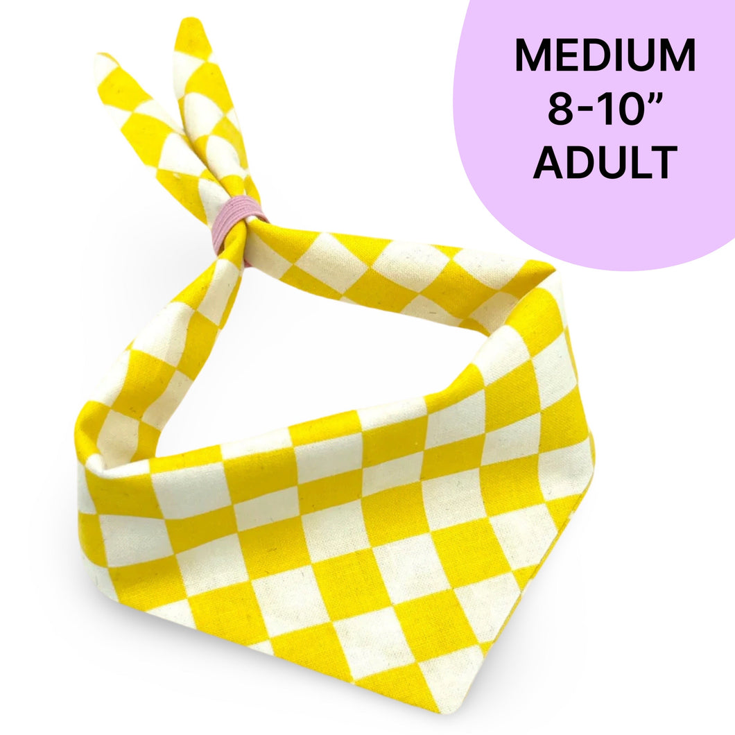 MEDIUM  Bandana - Yellow Check