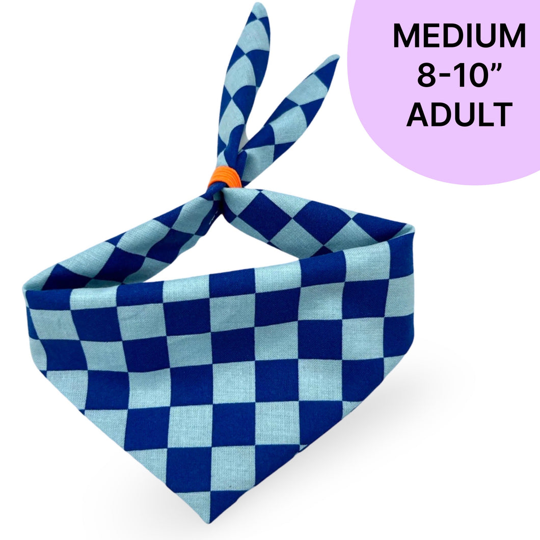 MEDIUM Bandana - Dark Blue Check