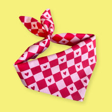 Load image into Gallery viewer, Checkered Valentine Bandana - Red
