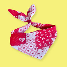 Load image into Gallery viewer, Vintage Patchwork Valentine Bandana
