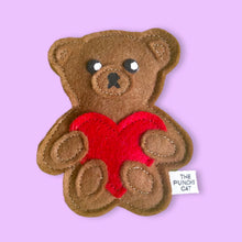 Load image into Gallery viewer, Teddy Bear - Catnip Valentine Toy
