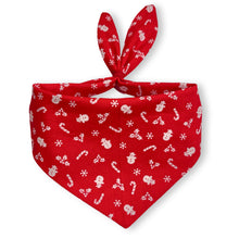 Load image into Gallery viewer, Cat Bandana - Vintage Red Ditzy Christmas Print (Copy)
